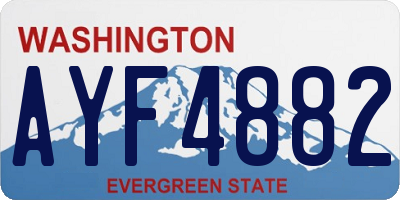 WA license plate AYF4882