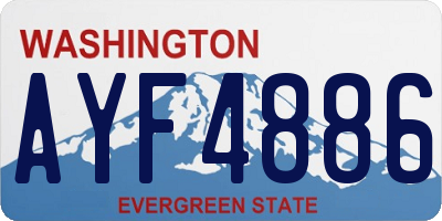 WA license plate AYF4886