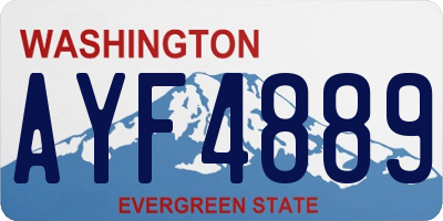 WA license plate AYF4889