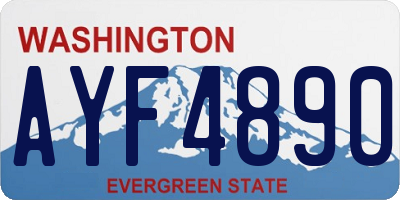 WA license plate AYF4890