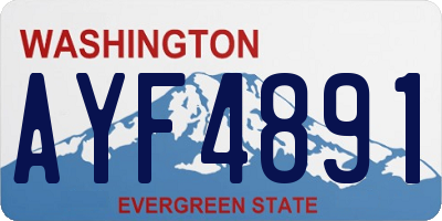 WA license plate AYF4891