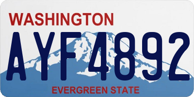 WA license plate AYF4892