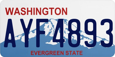 WA license plate AYF4893