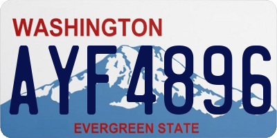WA license plate AYF4896