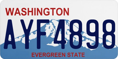 WA license plate AYF4898