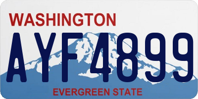 WA license plate AYF4899