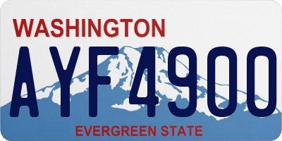 WA license plate AYF4900