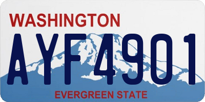WA license plate AYF4901