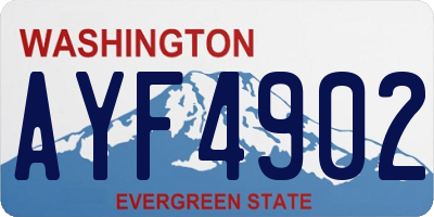WA license plate AYF4902