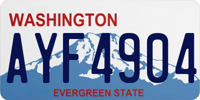 WA license plate AYF4904