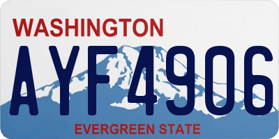 WA license plate AYF4906
