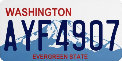 WA license plate AYF4907