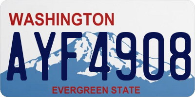 WA license plate AYF4908