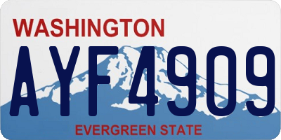 WA license plate AYF4909