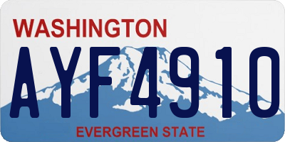 WA license plate AYF4910