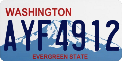 WA license plate AYF4912