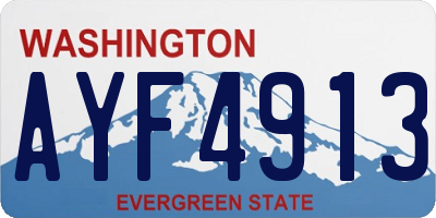 WA license plate AYF4913