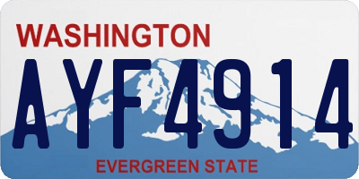 WA license plate AYF4914