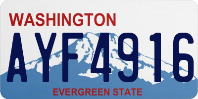 WA license plate AYF4916