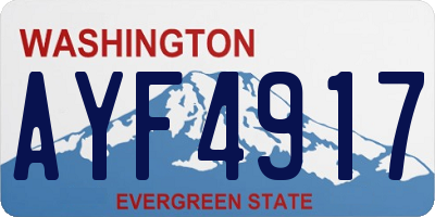 WA license plate AYF4917