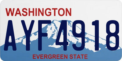 WA license plate AYF4918
