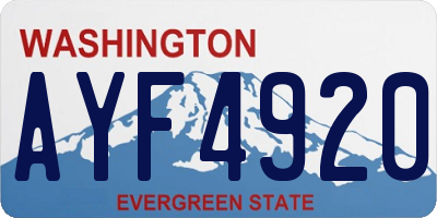 WA license plate AYF4920