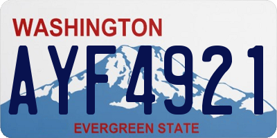 WA license plate AYF4921