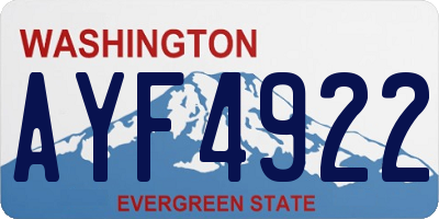WA license plate AYF4922