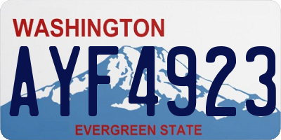 WA license plate AYF4923