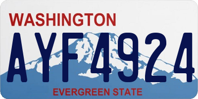 WA license plate AYF4924