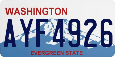 WA license plate AYF4926