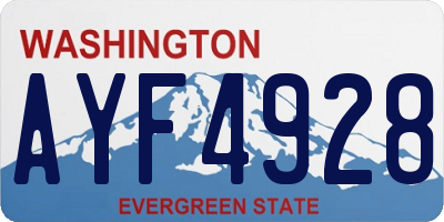WA license plate AYF4928