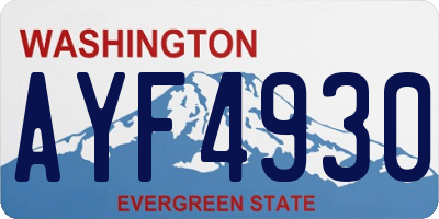 WA license plate AYF4930