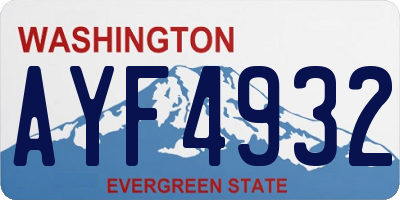 WA license plate AYF4932