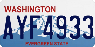 WA license plate AYF4933