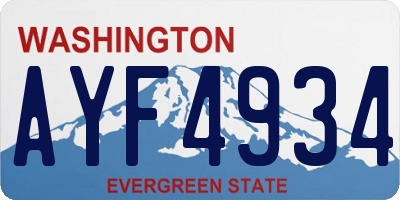 WA license plate AYF4934