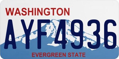 WA license plate AYF4936