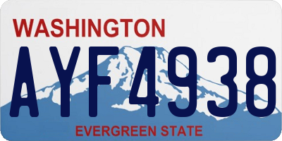 WA license plate AYF4938