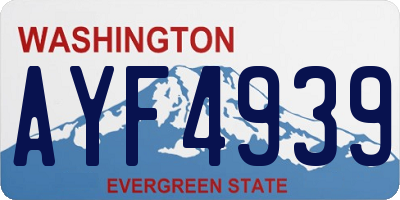 WA license plate AYF4939