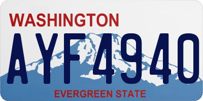 WA license plate AYF4940