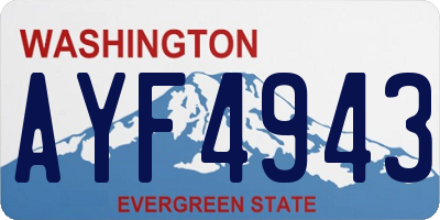 WA license plate AYF4943
