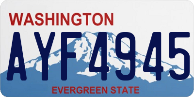 WA license plate AYF4945