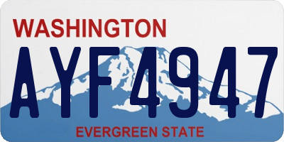 WA license plate AYF4947
