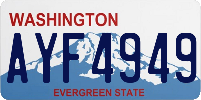 WA license plate AYF4949