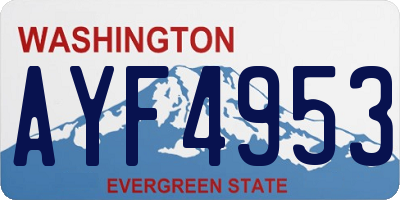 WA license plate AYF4953