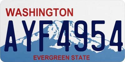WA license plate AYF4954