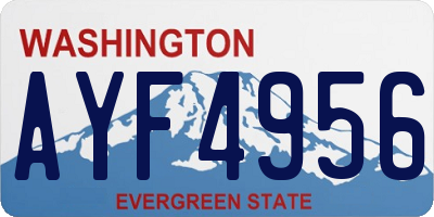 WA license plate AYF4956