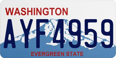 WA license plate AYF4959