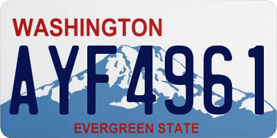 WA license plate AYF4961