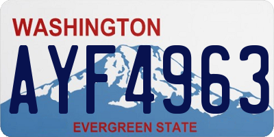 WA license plate AYF4963